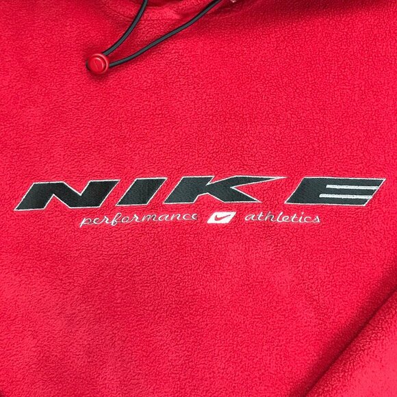 Nike Performance Men Medium Red Long Sleeve Athletic Hoodie Pullover - Picture 3 of 5